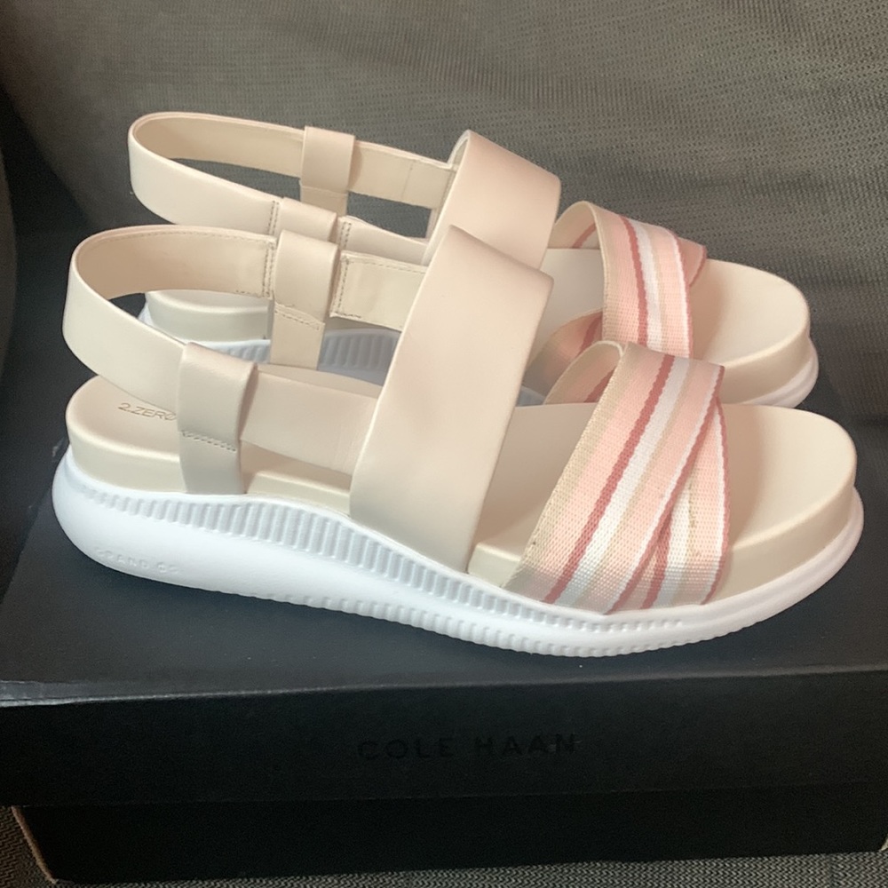 Cole haan zerogrand 2 zg slingback beige and pink sandal 8.5 NIB $160